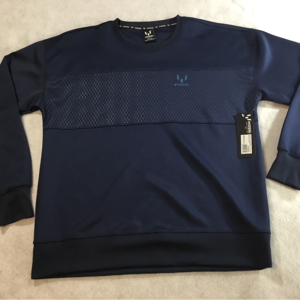 Messi Men’s Navy Crewneck Sweatshirt SZ Small NWT